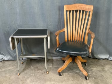 Oak Rolling Office Chair