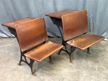 Two Antique School Desks