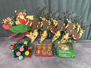 Santa and Reindeer Yard Decorations and more