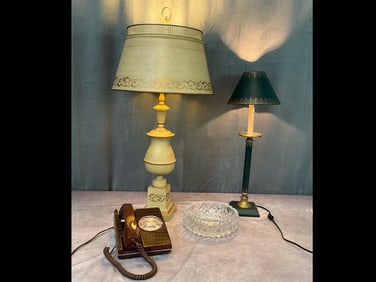 Tole Lamps and Office Desktop Items