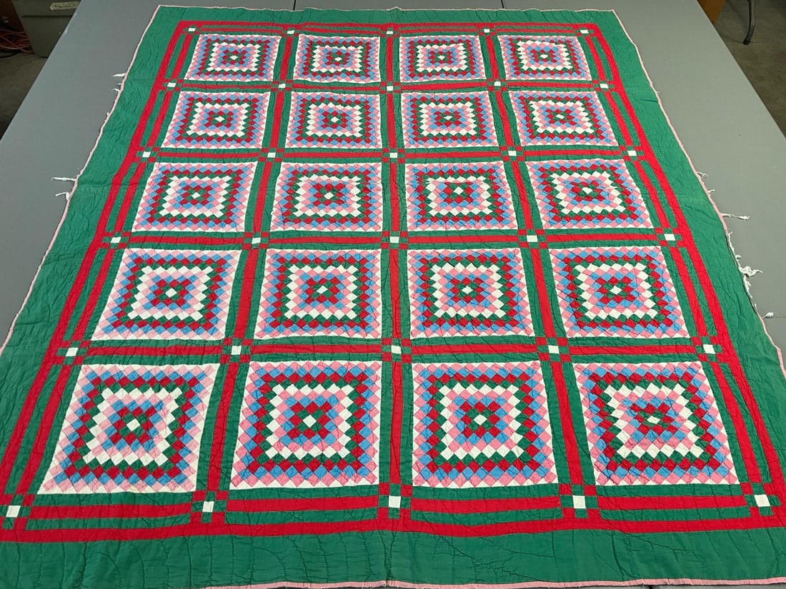 Hand Stitched Small Diamonds Quilt (1 of 10)