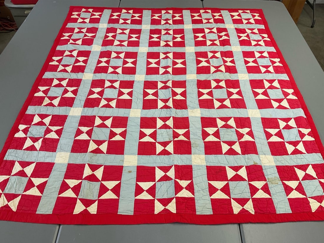 Hand Stitched Red, White & Blue Stars Quilt (1 of 10)