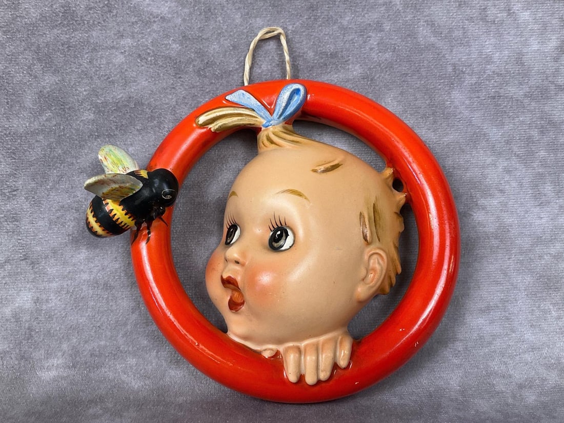 Red Babeering Girl Wall Plaque Auction