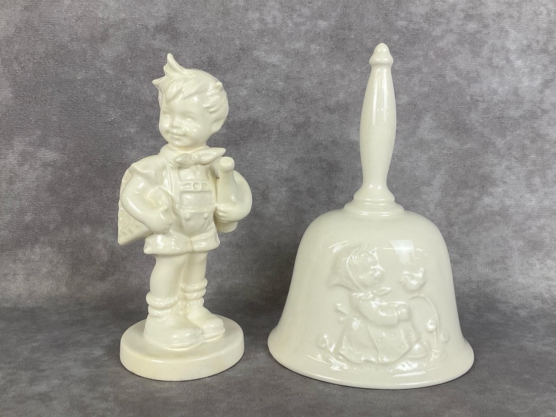 White Overglaze Figurine & Bell (1 of 12)