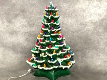 Lighted Ceramic Tabletop Christmas Tree