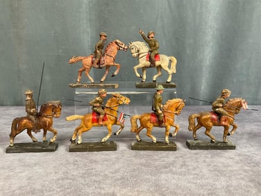 Lineol Germany Elastolin Horses with Riders