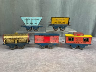 Joy Line Tin Toy Train Cars