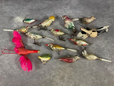 Mercury Glass Clip On Christmas Birds