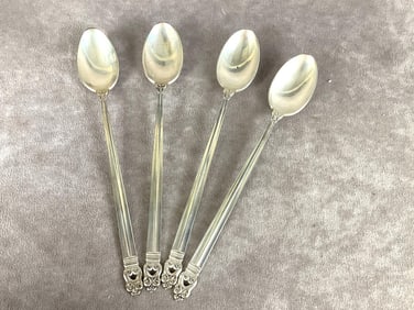 International Sterling Royal Danish Silver Iced Tea Spoons