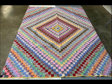 Hand Stitched Diamonds Quilt