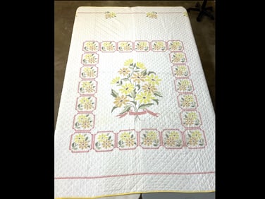 Cross Stitch Floral Quilt