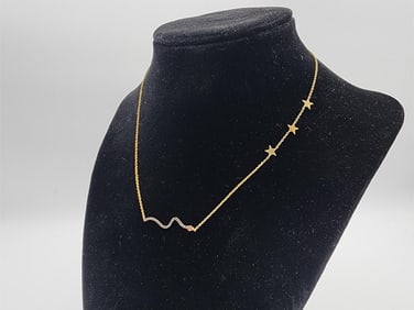 18k Gold Snake & Stars Necklace