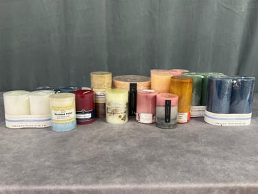 Pier One, Colonial, Darsee and David's Scented and Unscented Pillar Candle Lot
