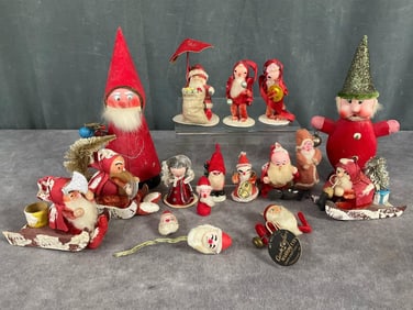 1950's Chenille Santas & Candy Containers