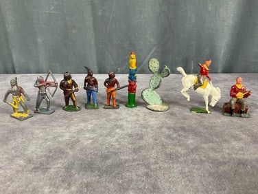 Lead Cowboys and Indians With Totem Pole