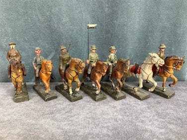 1930's Elastolin Soldiers On Horseback