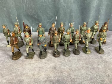 1930's Elastolin Marching Soldiers