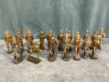 1930's Elastolin Marching Soldiers