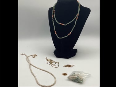 14k Gold Scrap & Beaded Necklaces