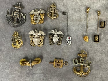 10K & Sterling Military Pins