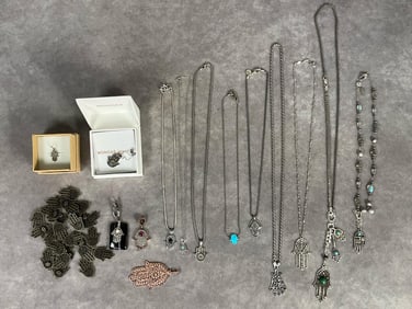 Sterling and Other Hamsa Necklaces & Pendants