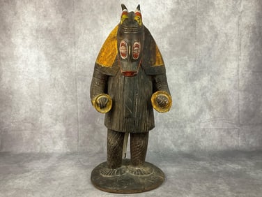 Hand Carved Tribal Warrior Statue