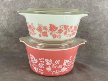 Pyrex Pink Gooseberry Dishes