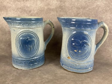 Blue Salt Glaze Stoneware Pitchers