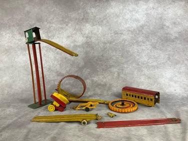 Tin Racetrack & Toys