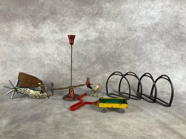 Early 1900's Tin Toys, Spurs & More