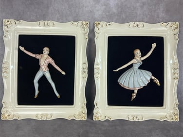 Framed Ceramic Ballet Dancers