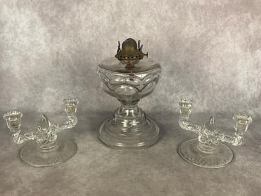 EAPG Oil Lamp & Candle Holders