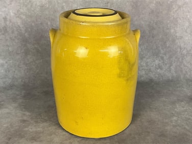 Mustard Yellow Stoneware Crock