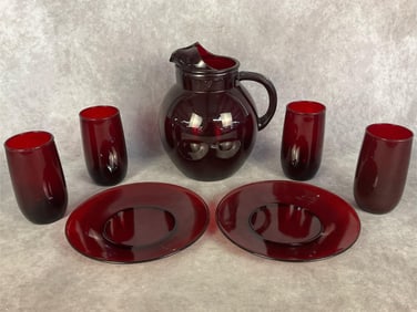 Ruby Red Glassware set