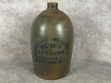 RARE Wheeling West Virginia Pottery Jug