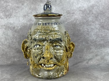 Grotesque Moonshine Face Jar