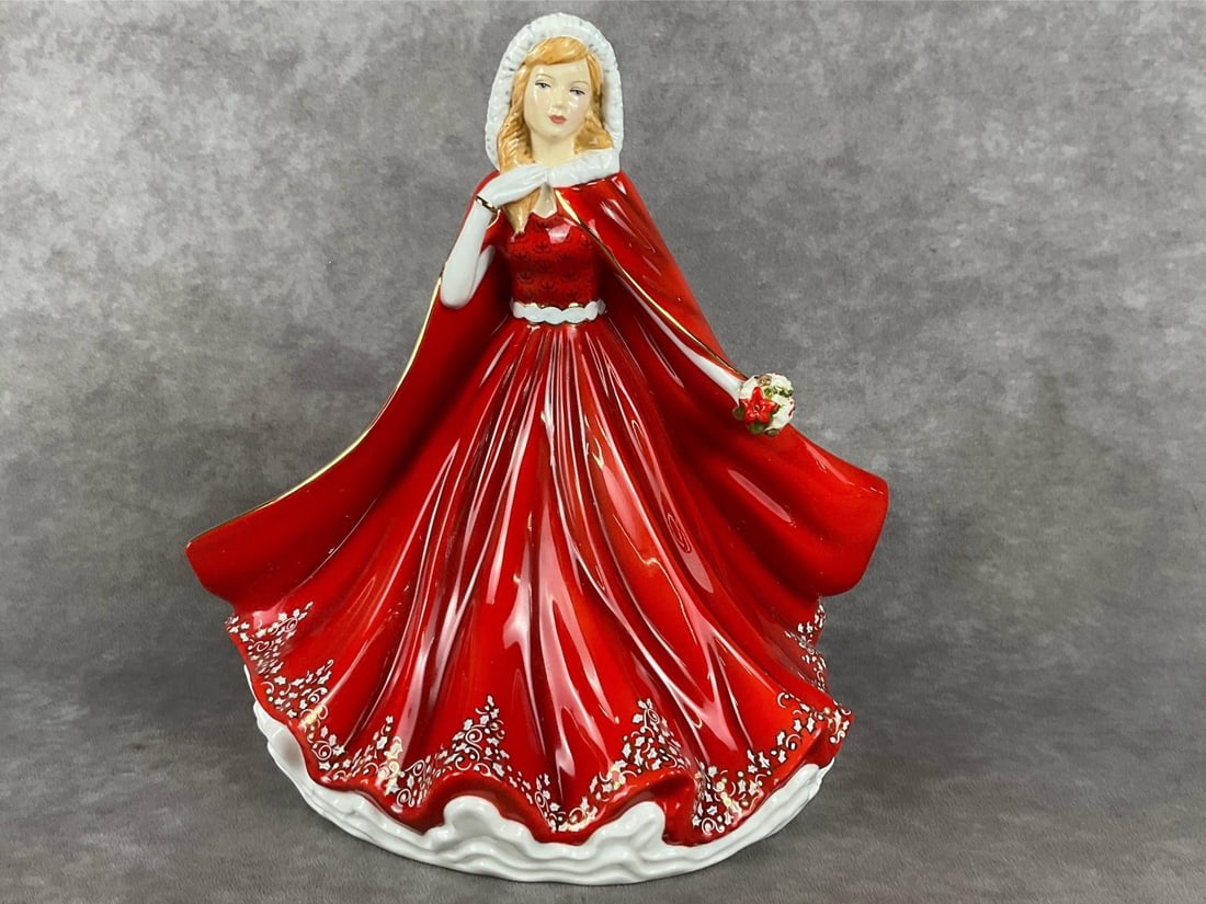 Royal Doulton Festive Memories Figurine: Christmas Day 2016, HN5781. Hand-decorated bone china and signed on the bottom. In good condition with original box. Figurine measures 9 inches wide x 9.5 inches tall. The box measures 10.5 inches wid