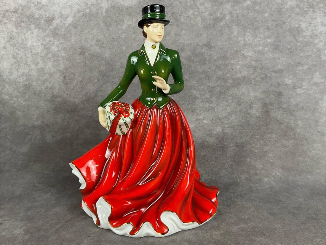 Royal Doulton Christmas Morning Figurine: 200 year anniversary Christmas Morning 2015, HN5731. Hand-decorated bone china and signed on the bottom. In good condition with original box, which has yellowing and water stains. Figurine measures 8 