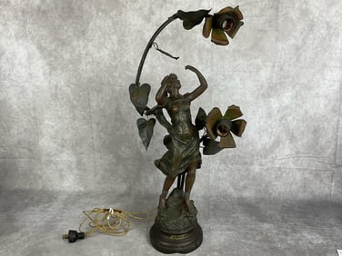 Art Nouveau French Figural Lamp