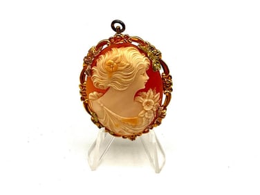 10k Victorian Shell & Gold Cameo