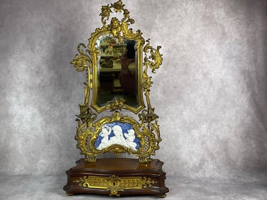 1890's Guilt Bronze Dresser Mirror