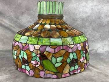 Slag Glass Hanging Lamp Fixture
