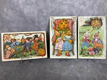 Anthropomorphic Halloween Postcards