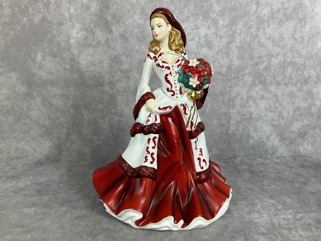 Royal Doulton Pretty Ladies: Christmas Day 2008: 2008, HN 5209. Bone china. Hand made and hand decorated. Designed in England. Good condition, measures 6 inches wide x 8.75 inches tall.