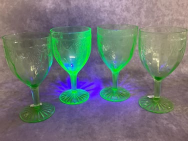 Uranium Glass Goblets