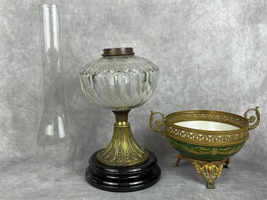 French Bonbonniere & Oil Lamp