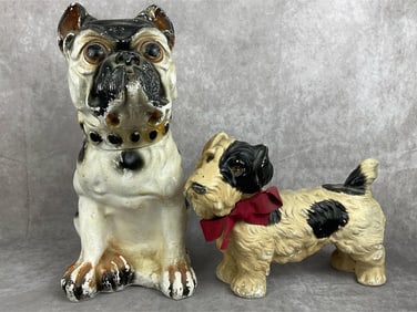 Chalkware Dog Statues