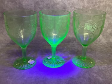 Uranium Glass Goblets