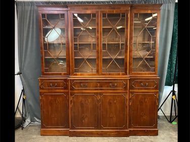 English Breakfront Bookcase