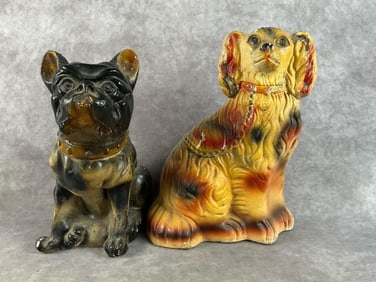 Chalkware Dog Figures